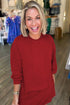 Drop Shoulder Pullover Drawstring Waist Mini Skirt Two Piece Dresses